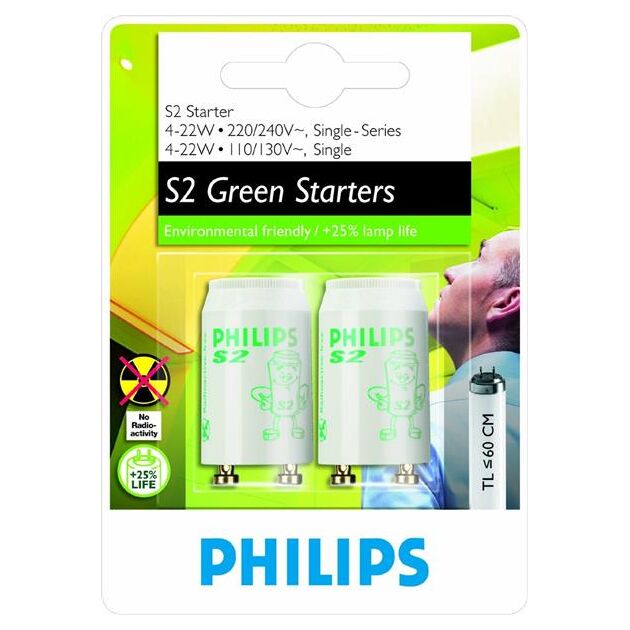 Philips Стартер для TL Philips S2 4-22W SER 220-240V WH 2BC/10 (2шт.), фото , изображение 3 | SNABZHENIE.com.ua Philips Стартер для TL Philips S2 4-22W SER 220-240V WH 2BC/10 (2шт.), фото , изображение 3 | SNABZHENIE.com.ua