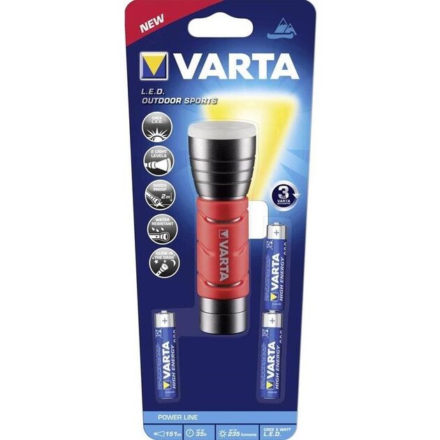 VARTA LED Outdoor Sports Flashlight 3AAA, фото  | SNABZHENIE.com.ua