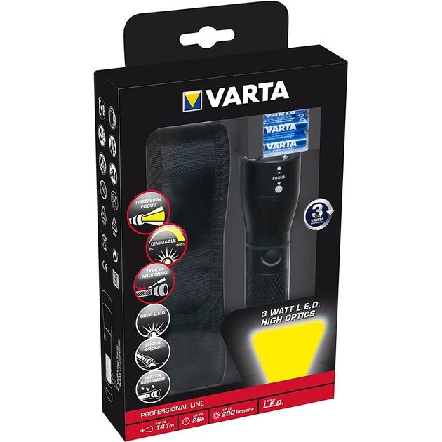 VARTA 3W LED High Optics Light 3AAA із чохлом (подарункова упаковка), фото , зображення 3 | SNABZHENIE.com.ua VARTA 3W LED High Optics Light 3AAA із чохлом (подарункова упаковка), фото , зображення 3 | SNABZHENIE.com.ua