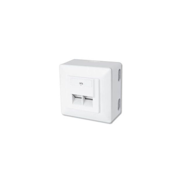 Digitus Настінна розетка cat. 6 STP 2xRJ45 8P8C, для зовнішньої проводки, фото  | SNABZHENIE.com.ua