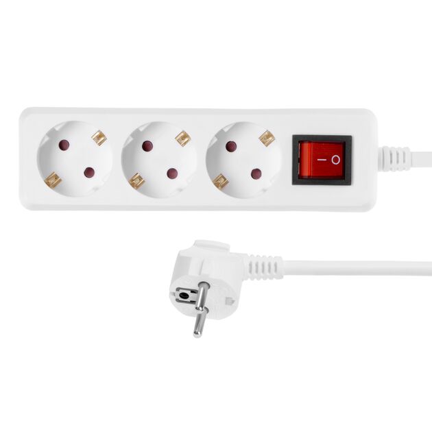 2E Мережевий фільтр 3XSchuko з вимикачем, 3G*1.5мм, 1.8м, white, фото , зображення 3 | SNABZHENIE.com.ua 2E Мережевий фільтр 3XSchuko з вимикачем, 3G*1.5мм, 1.8м, white, фото , зображення 3 | SNABZHENIE.com.ua