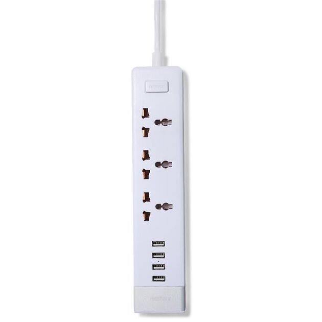 Remax Мережевий фільтр 3xPlug-4хUSBх 2.1А 1.8M white, фото  | SNABZHENIE.com.ua