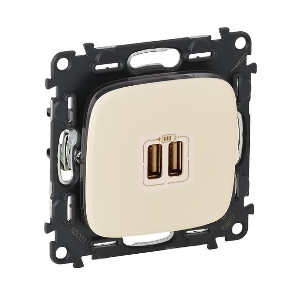 Legrand Valena ALLURE зарядний пристрій 2хUSB 5В 2500мА, cлонова кістка, фото , изображение 2 | SNABZHENIE.com.ua Legrand Valena ALLURE зарядний пристрій 2хUSB 5В 2500мА, cлонова кістка, фото , изображение 2 | SNABZHENIE.com.ua
