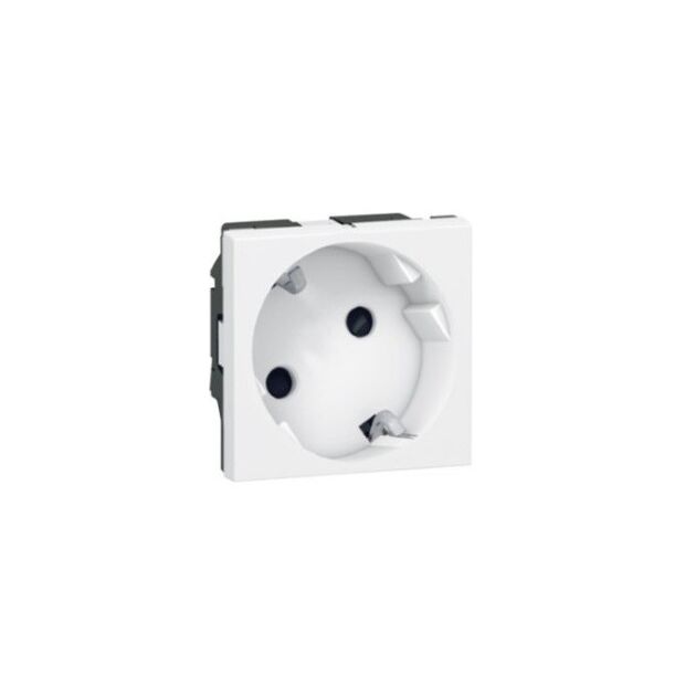 Legrand Розетка Mosaic, Schuko, 16А, 250В, під кутом 45°, без шторок, гвинтові клеми, 2 модулі, білий, фото  | SNABZHENIE.com.ua