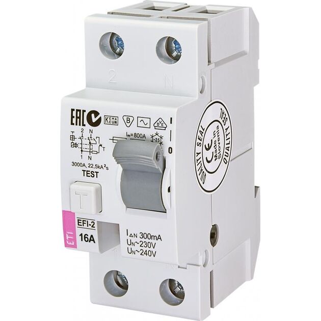 ETI Реле диференціальне (УЗО) EFI-2[16/0,3 тип AC (10kA)], фото  | SNABZHENIE.com.ua