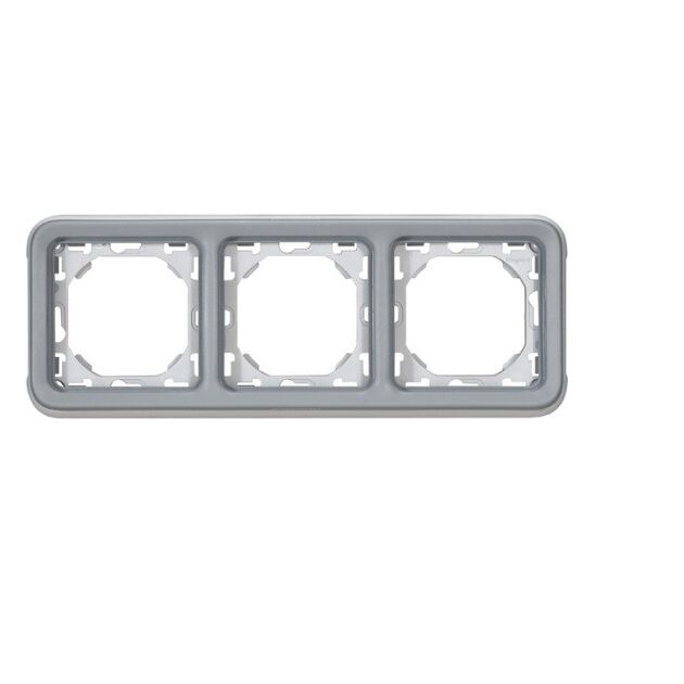 Legrand Plexo Legrand Супорт з рамкою для вбудованого монтажу 3 поста, сірий, фото , изображение 2 | SNABZHENIE.com.ua Legrand Plexo Legrand Супорт з рамкою для вбудованого монтажу 3 поста, сірий, фото , изображение 2 | SNABZHENIE.com.ua