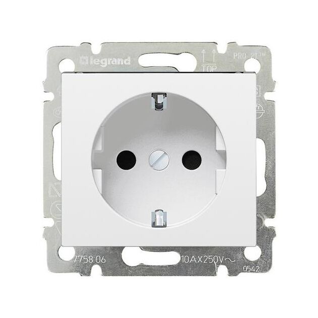 Legrand Valena Classic розетка силова Schuko 16А 250В зі шторками авт. клеми біла, фото  | SNABZHENIE.com.ua