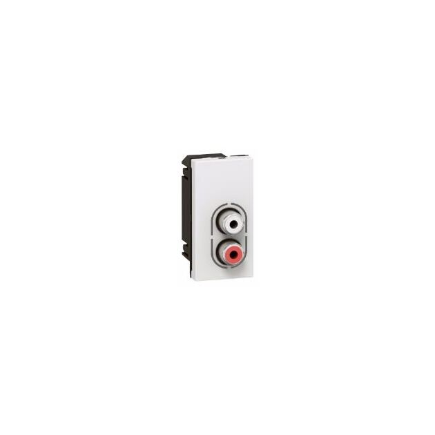 Legrand MOSAIC розетка аудіо 2 RCA аудіо + стерео, 1 модуль, білий, фото  | SNABZHENIE.com.ua