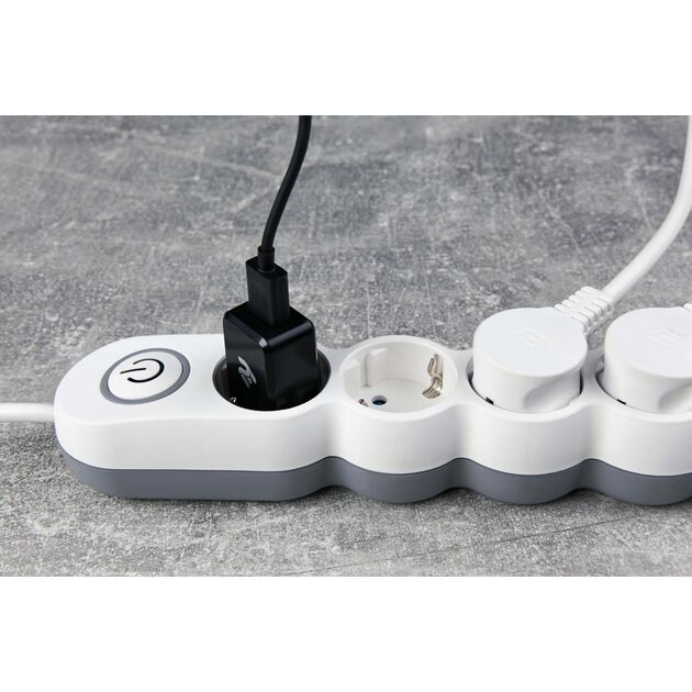 2E Мережевий подовжувач Plus 5XSchuko з вимикачем, 3G*1.0мм, 3м, white, фото , изображение 3 | SNABZHENIE.com.ua 2E Мережевий подовжувач Plus 5XSchuko з вимикачем, 3G*1.0мм, 3м, white, фото , изображение 3 | SNABZHENIE.com.ua