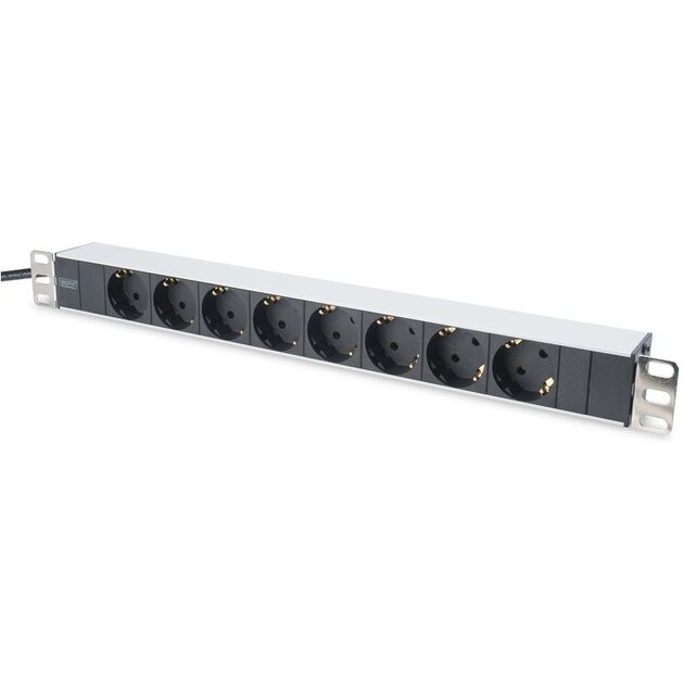 Digitus Блок розеток 1U, 8xSchuko, 16A, 250V, вилка Schuko, фото  | SNABZHENIE.com.ua
