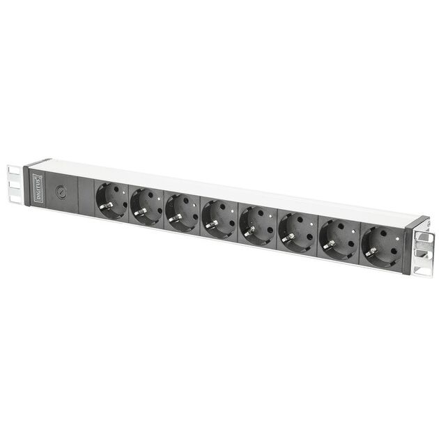 Digitus Пристрій розподілу електроживлення 1U, 8xSchuko, 10A, 250V, запобіжник, вилка C14, фото  | SNABZHENIE.com.ua