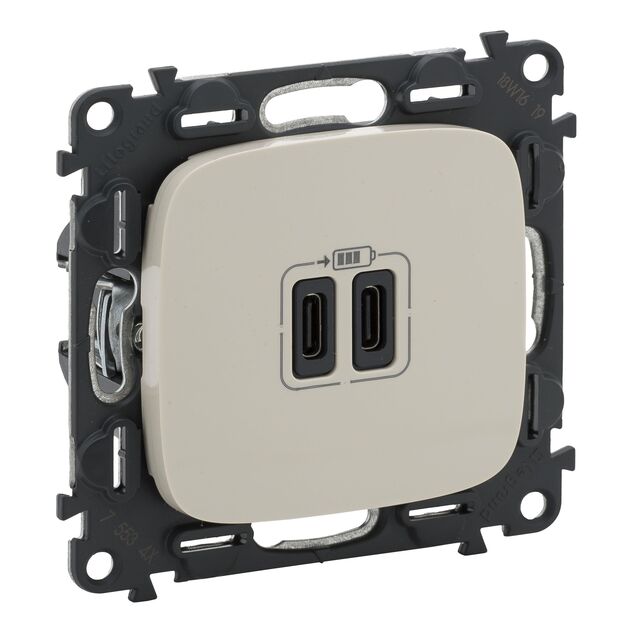 Legrand Розетка Valena ALLURE USB-С + USB-С, 3А 5В, слонова кістка, фото  | SNABZHENIE.com.ua