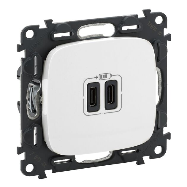 Legrand Розетка Valena ALLURE USB-С + USB-С, 3А 5В, білий, фото  | SNABZHENIE.com.ua
