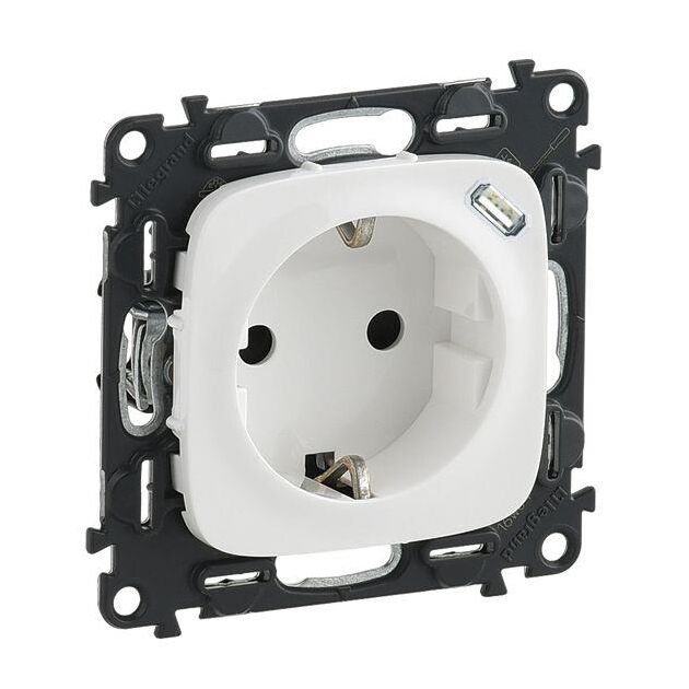 Legrand Розетка комбінована Valena ALLURE силова c заземленням + USB-С 1.5А 5В, білий, фото  | SNABZHENIE.com.ua