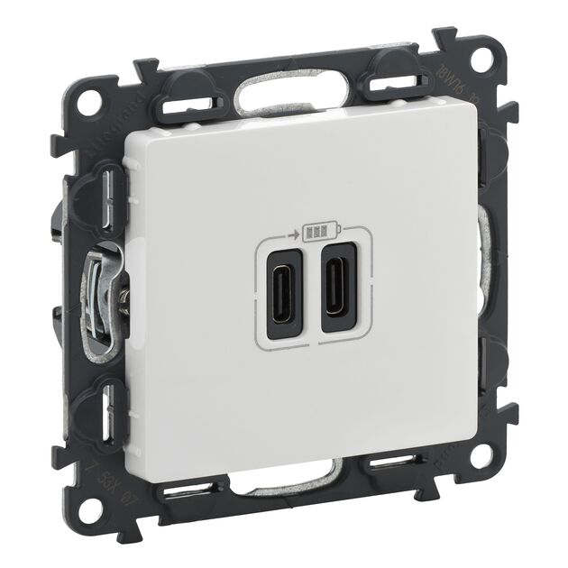 Legrand Розетка Valena LIFE USB-С + USB-С, 3А 5В, білий, фото  | SNABZHENIE.com.ua