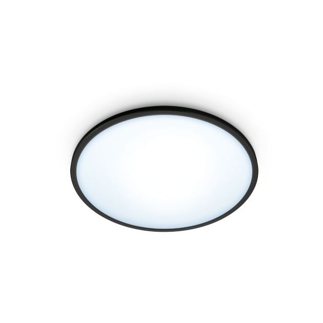 WiZ Світильник стельовий розумний SuperSlim Ceiling, 16W, 1500lm, 29,2см, 2700-6500K, Wi-Fi, чорний, фото  | SNABZHENIE.com.ua