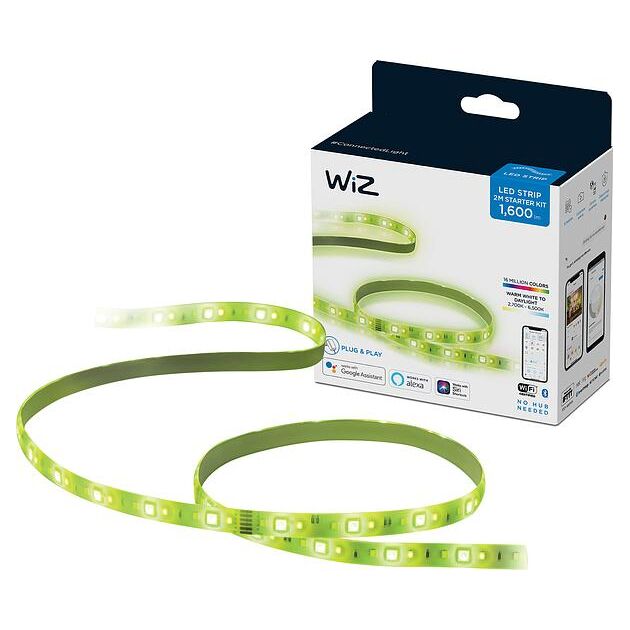 WiZ Стрічка світлодіодна розумна LEDStrip, 1600Lm, 2700-6500K, RGB, 2 метри, Wi-Fi, фото  | SNABZHENIE.com.ua