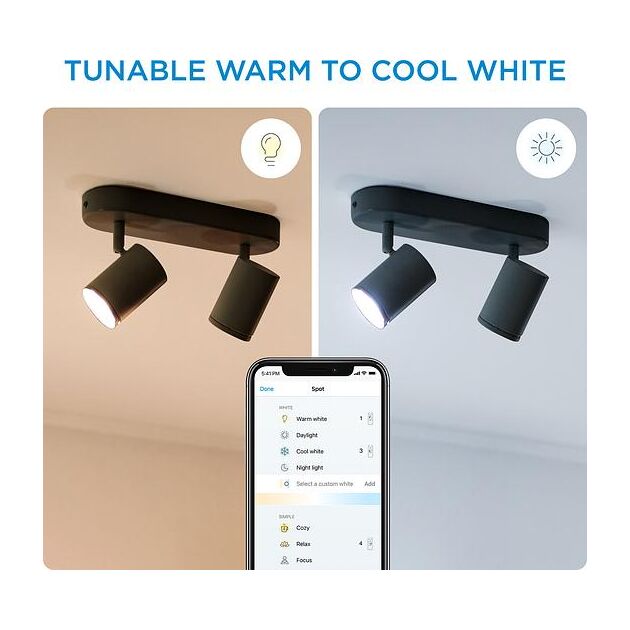 WiZ Світильник точковий накладний розумний IMAGEO Spots, 2х5W, 2200-6500K, RGB, Wi-Fi, чорний, фото , изображение 9 | SNABZHENIE.com.ua WiZ Світильник точковий накладний розумний IMAGEO Spots, 2х5W, 2200-6500K, RGB, Wi-Fi, чорний, фото , изображение 9 | SNABZHENIE.com.ua