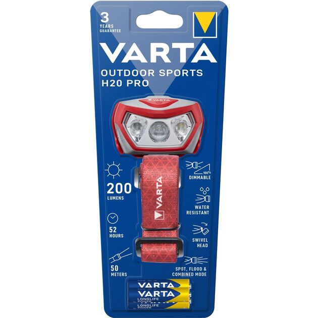 VARTA Ліхтар Налобний Outdoor Sports H20 Pro IPX4, до 200 люмен, до 50 метров, біле/червоне світло, 3хААА, фото , изображение 6 | SNABZHENIE.com.ua VARTA Ліхтар Налобний Outdoor Sports H20 Pro IPX4, до 200 люмен, до 50 метров, біле/червоне світло, 3хААА, фото , изображение 6 | SNABZHENIE.com.ua