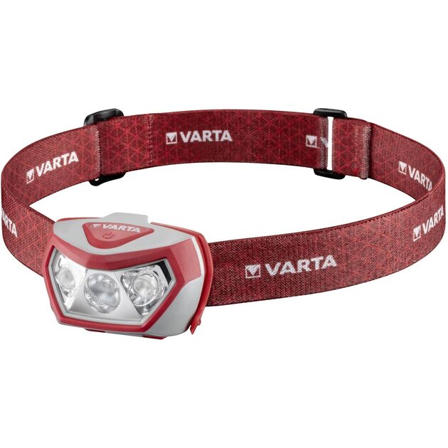 VARTA Ліхтар Налобний Outdoor Sports H20 Pro IPX4, до 200 люмен, до 50 метров, біле/червоне світло, 3хААА, фото  | SNABZHENIE.com.ua