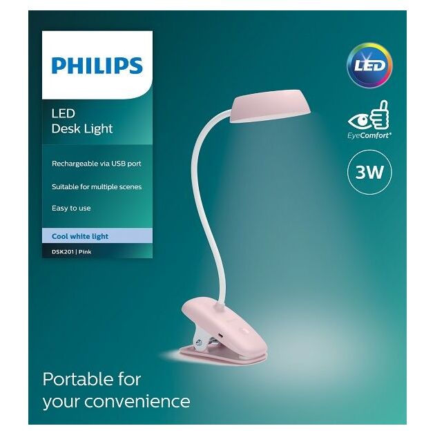 Philips Лампа настільна LED Reading Desk lamp Donutclip, рожевий, фото , изображение 4 | SNABZHENIE.com.ua Philips Лампа настільна LED Reading Desk lamp Donutclip, рожевий, фото , изображение 4 | SNABZHENIE.com.ua