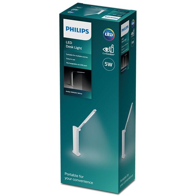 Philips Лампа настільна з акумулятором Amber 5Вт 4000K 1800мАг USB-A білий, фото , изображение 7 | SNABZHENIE.com.ua Philips Лампа настільна з акумулятором Amber 5Вт 4000K 1800мАг USB-A білий, фото , изображение 7 | SNABZHENIE.com.ua