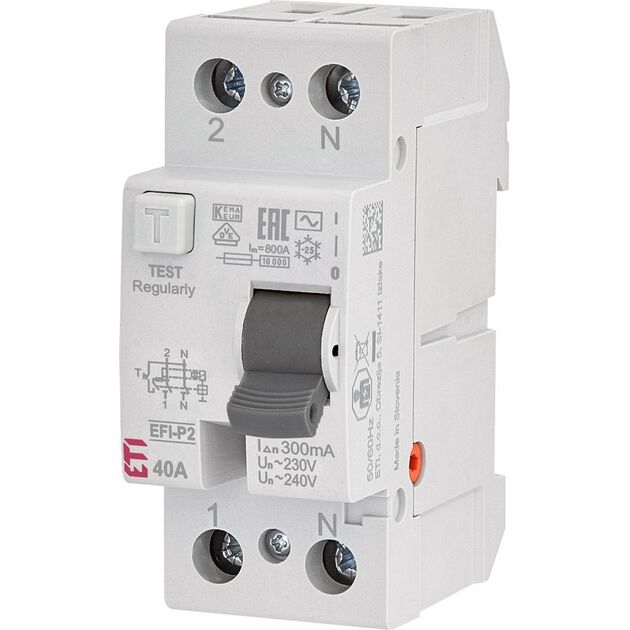ETI Реле диференційне (ПЗВ) 2р EFI-P2 40/0,3 тип AC (10kA), фото , зображення 2 | SNABZHENIE.com.ua ETI Реле диференційне (ПЗВ) 2р EFI-P2 40/0,3 тип AC (10kA), фото , зображення 2 | SNABZHENIE.com.ua