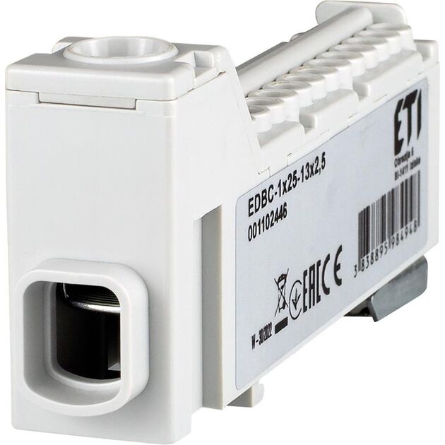 ETI Блок розподільчий EDBC-1x25-13x2,5 63A, 1000V AC/1500V DC, фото  | SNABZHENIE.com.ua