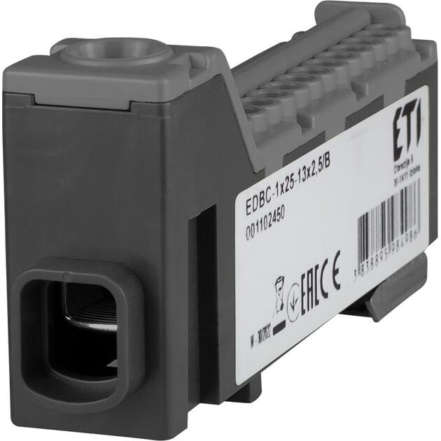 ETI Блок розподільчий EDBC-1x25-13x2,5/B 63A, 1000V AC/1500V DC, фото  | SNABZHENIE.com.ua
