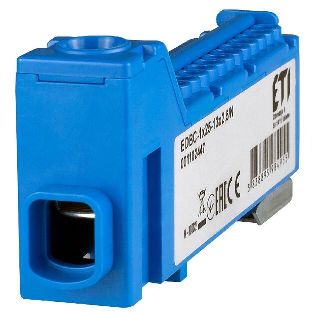 ETI Блок розподільчий EDBC-1x25-13x2,5/N 63A, 1000V AC/1500V DC, фото  | SNABZHENIE.com.ua