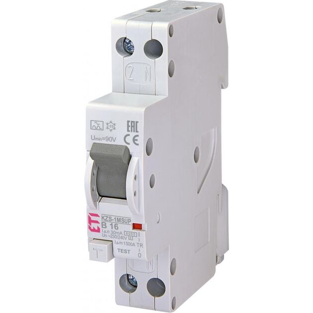 ETI Диф. автоматичний вимикач KZS-1M SUP B 16/0,03 тип A (6kA), фото  | SNABZHENIE.com.ua