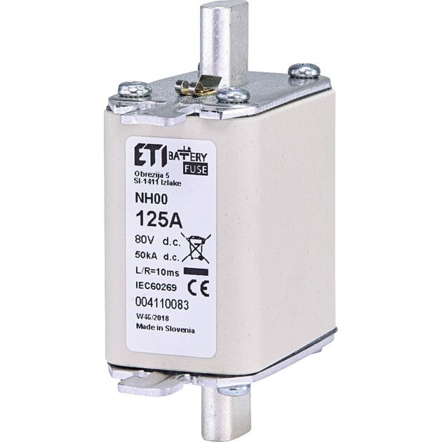 ETI Запобіжник NH-00 Battery 125A 80V DC, фото  | SNABZHENIE.com.ua