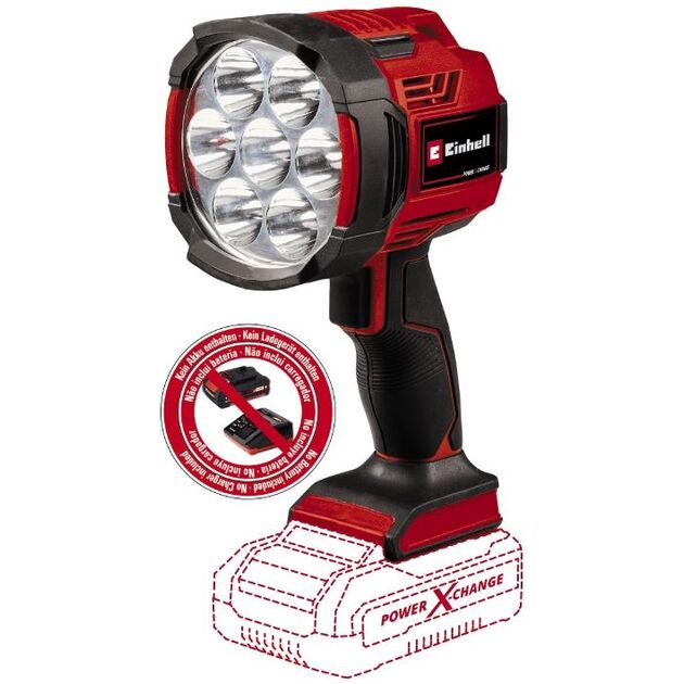 Einhell Ліхтар TE-CL 18/2500 LiAC - Solo акум., PXC, 2500 лм, 18В, 6500 К, 7 LED, 18/12В, 0.6 кг (без АКБ і ЗП), фото  | SNABZHENIE.com.ua