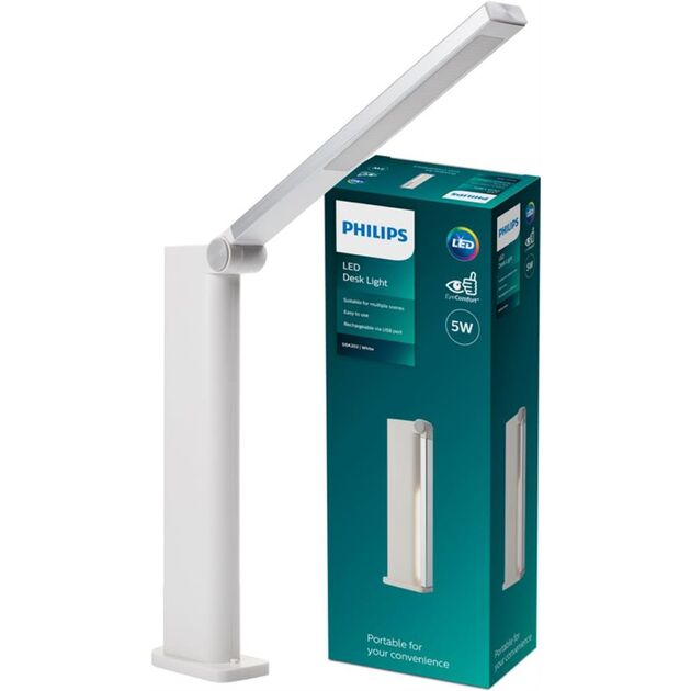 Philips Лампа настільна з акумулятором Amber 5Вт 4000K 1800мАг USB-A білий, фото , изображение 6 | SNABZHENIE.com.ua Philips Лампа настільна з акумулятором Amber 5Вт 4000K 1800мАг USB-A білий, фото , изображение 6 | SNABZHENIE.com.ua