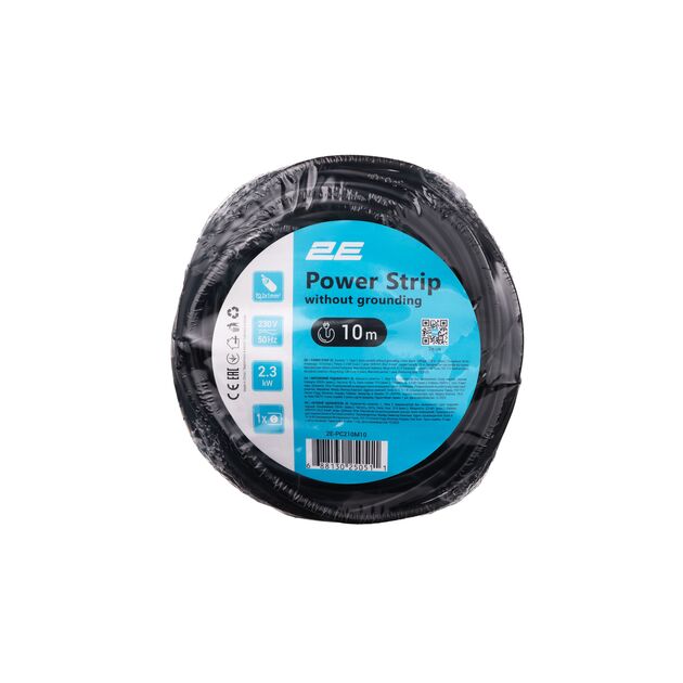 2E Мережевий подовжувач 1XCEE7/17, 2G*1.0мм, 10м, black, фото , изображение 3 | SNABZHENIE.com.ua 2E Мережевий подовжувач 1XCEE7/17, 2G*1.0мм, 10м, black, фото , изображение 3 | SNABZHENIE.com.ua