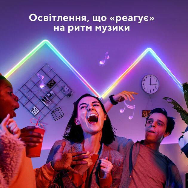 Govee Набір настінних світильників H6062 Glide RGBIC Wall Light (6+1) RGB, фото , зображення 5 | SNABZHENIE.com.ua Govee Набір настінних світильників H6062 Glide RGBIC Wall Light (6+1) RGB, фото , зображення 5 | SNABZHENIE.com.ua