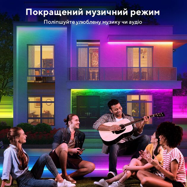 Govee Стрічка світлодіодна розумна H6172 Phantasy Outdoor LED RGBIC Strip Lights 10м Білий, фото , зображення 7 | SNABZHENIE.com.ua Govee Стрічка світлодіодна розумна H6172 Phantasy Outdoor LED RGBIC Strip Lights 10м Білий, фото , зображення 7 | SNABZHENIE.com.ua