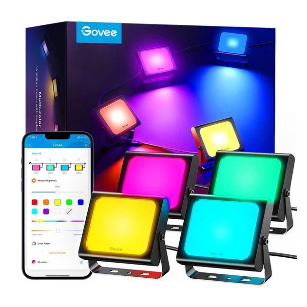 Govee Набір настінних світильників H7060 RGBICWW LED Smart Flood Lights Чорний, фото  | SNABZHENIE.com.ua