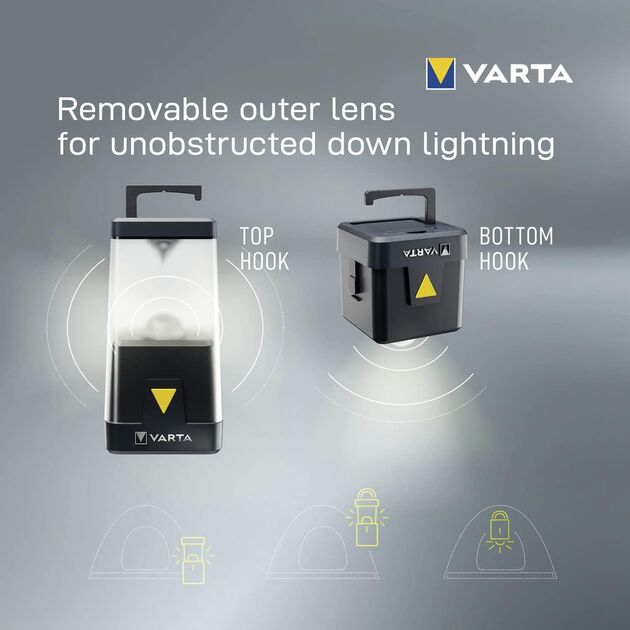 VARTA Ліхтар кемпінговий Ambiance L30RH з гібридною системою живлення акумулятор/батарейки, IP54, до 500 люмен, до 370 годин роботи, 3хАА, фото , изображение 8 | SNABZHENIE.com.ua VARTA Ліхтар кемпінговий Ambiance L30RH з гібридною системою живлення акумулятор/батарейки, IP54, до 500 люмен, до 370 годин роботи, 3хАА, фото , изображение 8 | SNABZHENIE.com.ua