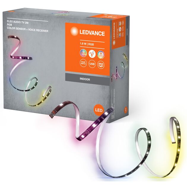 LEDVANCE Стрічка світлодіодна FLEX AUDIO TV 1,8W, 2M RGB COLORSEN USB, фото  | SNABZHENIE.com.ua