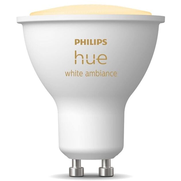 Philips Hue Лампа розумна GU10, 5W(50Вт), 2200K-6500K, Tunable white, ZigBee, Bluetooth, димування, фото , зображення 3 | SNABZHENIE.com.ua