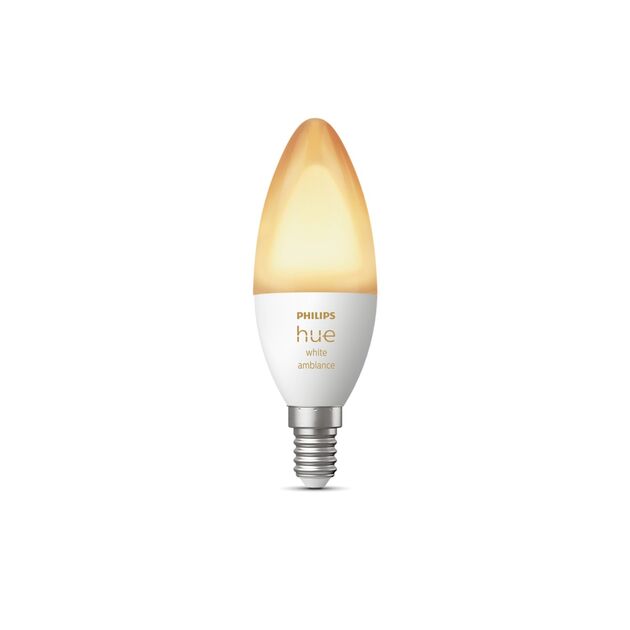 Philips Hue Лампа розумна E14, 5.2W(40Вт), 2200K-6500K, Tunable white, ZigBee, Bluetooth, димування, фото , зображення 4 | SNABZHENIE.com.ua