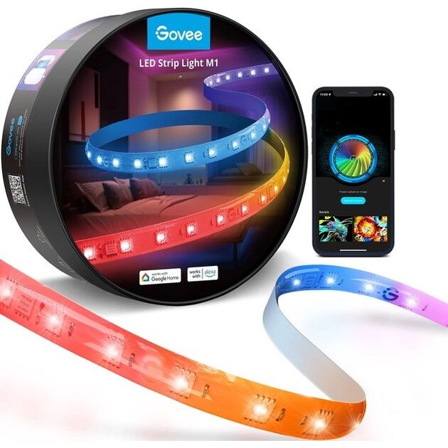 Govee Стрічка світлодіодна розумна H61E1, 5м, RGBICW, WI-FI/Bluetooth, білий, фото , зображення 3 | SNABZHENIE.com.ua Govee Стрічка світлодіодна розумна H61E1, 5м, RGBICW, WI-FI/Bluetooth, білий, фото , зображення 3 | SNABZHENIE.com.ua