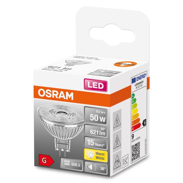 Osram Лампа LED GU5.3 8Вт 2700К 621Лм MR16 12В STAR, фото , зображення 4 | SNABZHENIE.com.ua Osram Лампа LED GU5.3 8Вт 2700К 621Лм MR16 12В STAR, фото , зображення 4 | SNABZHENIE.com.ua