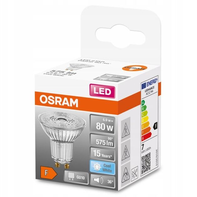 Osram Лампа LED GU10 6.9Вт 4000К 575Лм PAR16, фото , изображение 4 | SNABZHENIE.com.ua Osram Лампа LED GU10 6.9Вт 4000К 575Лм PAR16, фото , изображение 4 | SNABZHENIE.com.ua