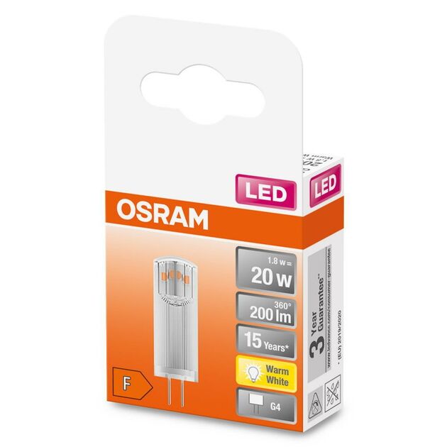 Osram Лампа LED G4 1.8Вт 2700К 200Лм PIN20 12В, фото , зображення 3 | SNABZHENIE.com.ua Osram Лампа LED G4 1.8Вт 2700К 200Лм PIN20 12В, фото , зображення 3 | SNABZHENIE.com.ua