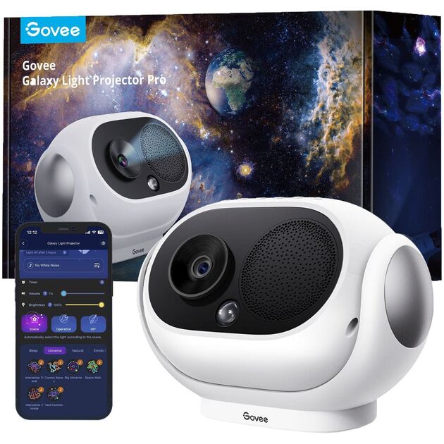 Govee Зірковий проектор H6092 Galaxy Star Projector, RGB, WI-FI/Bluetooth, білий, фото  | SNABZHENIE.com.ua