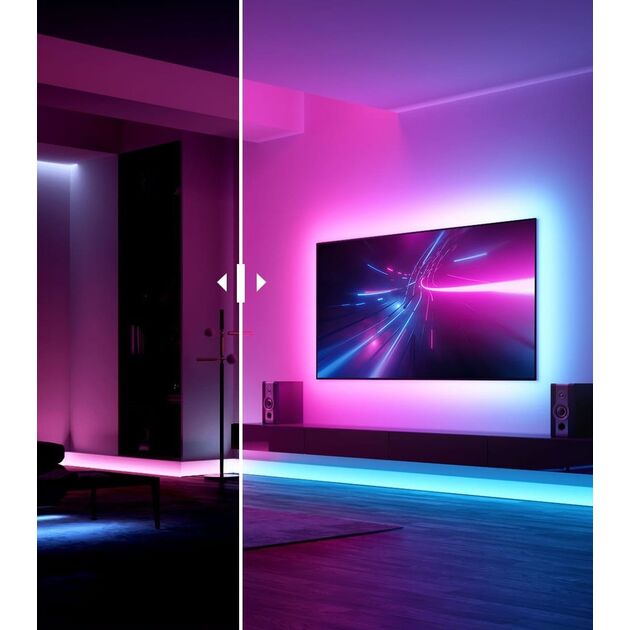 Govee Стрічка світлодіодна розумна H61E3 Strip Light M1, 2м, RGBIC, WI-FI/Bluetooth, білий, фото , зображення 4 | SNABZHENIE.com.ua Govee Стрічка світлодіодна розумна H61E3 Strip Light M1, 2м, RGBIC, WI-FI/Bluetooth, білий, фото , зображення 4 | SNABZHENIE.com.ua