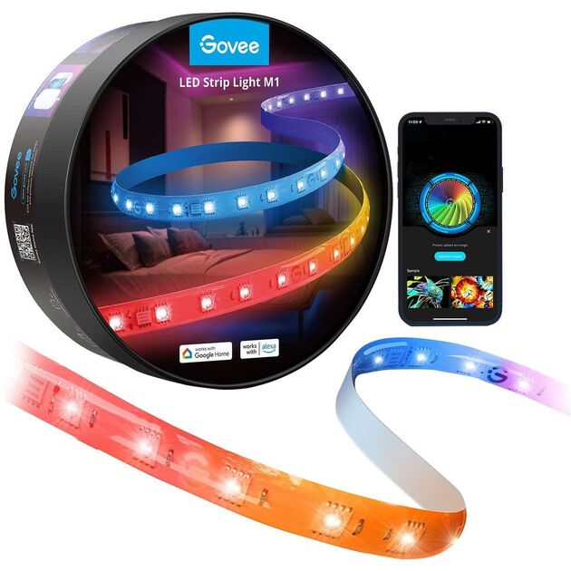 Govee Стрічка світлодіодна розумна H61E3 Strip Light M1, 2м, RGBIC, WI-FI/Bluetooth, білий, фото  | SNABZHENIE.com.ua