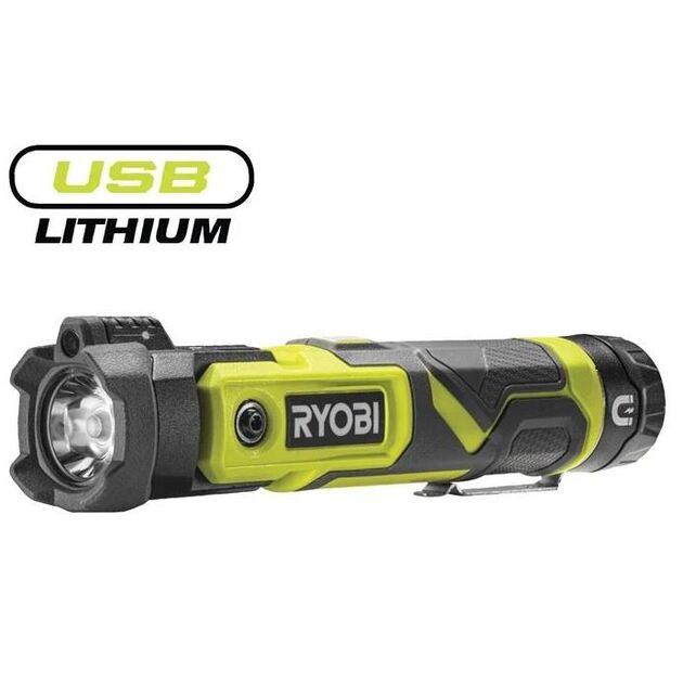 Ryobi Ліхтар ручний акумуляторний USB Lithium RLP4-0, 4В, 640лм, 3 функції освітлення, поворотна головка, магніт (без АКБ та ЗП), фото , зображення 6 | SNABZHENIE.com.ua Ryobi Ліхтар ручний акумуляторний USB Lithium RLP4-0, 4В, 640лм, 3 функції освітлення, поворотна головка, магніт (без АКБ та ЗП), фото , зображення 6 | SNABZHENIE.com.ua